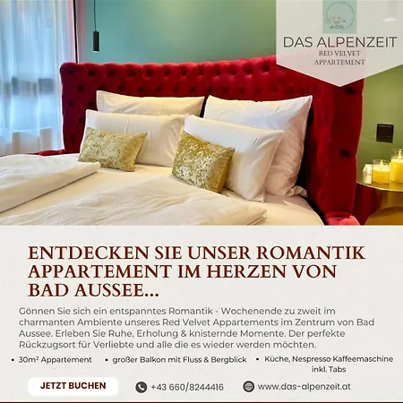 Red Velvet-romantik Mit Balkon - Alpenzeit Im Zentrum * Bad Aussee
